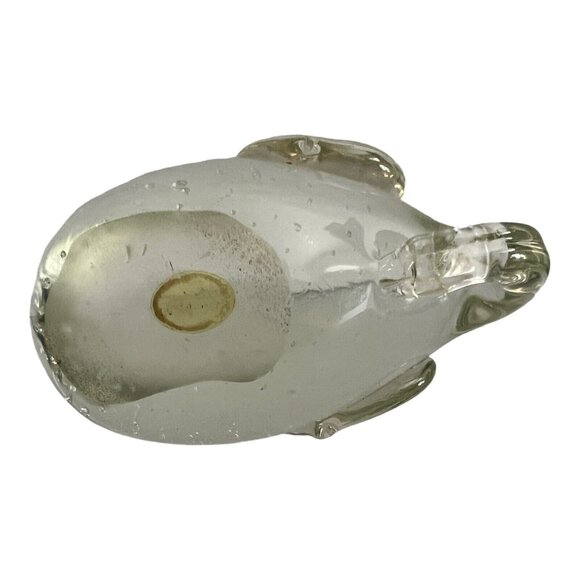 Clear Art Glass Elephant Figurine Paperweight With Bubbles Handmade 2.5x3.5" - Picture 6 of 6